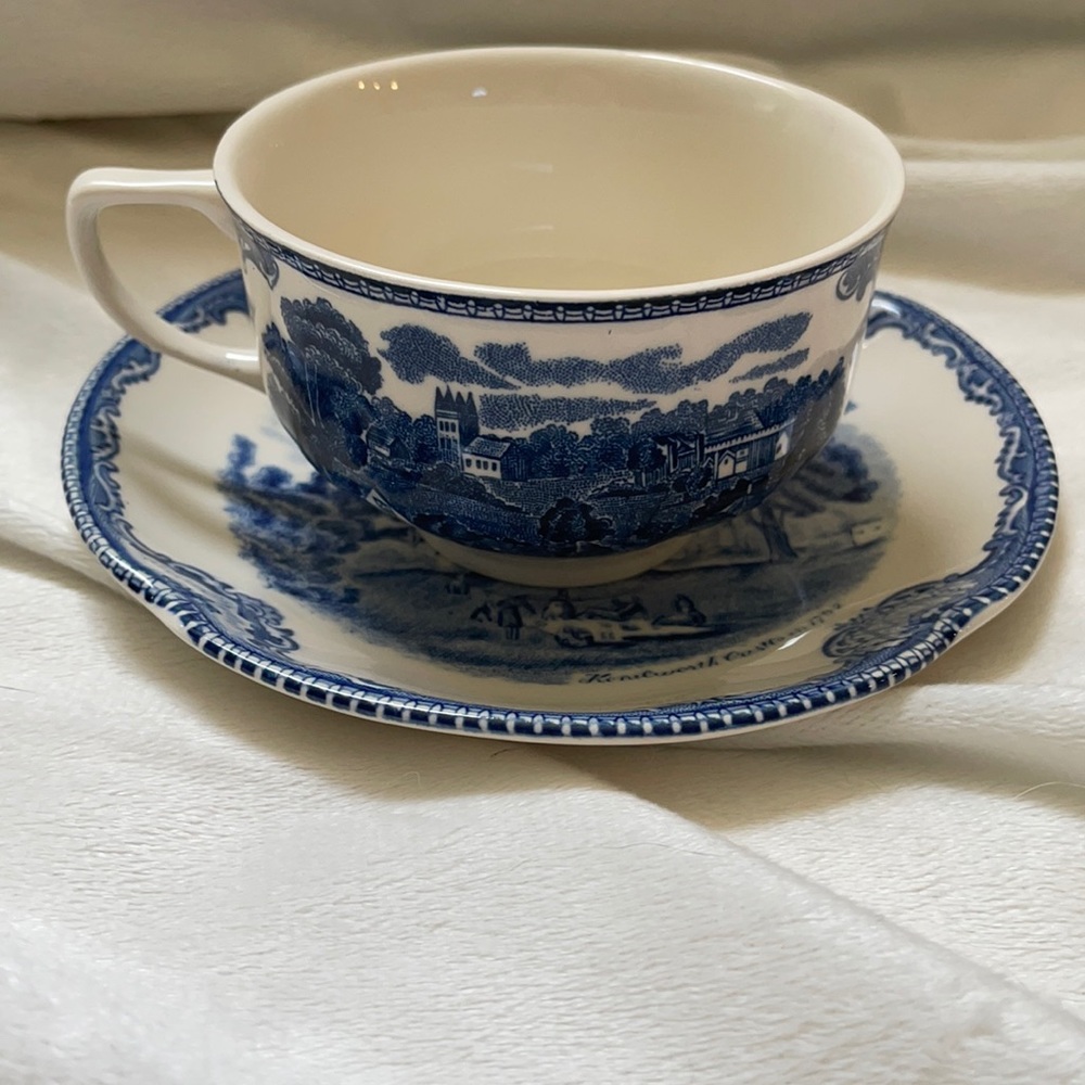 Johnson Brothers “ Old Britain Castles” Blue Teacup & Saucer.